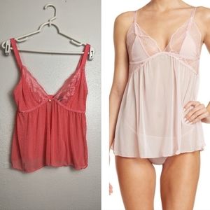 Rachel Roy Babydoll Soft Cup Mesh Size 1X Coral